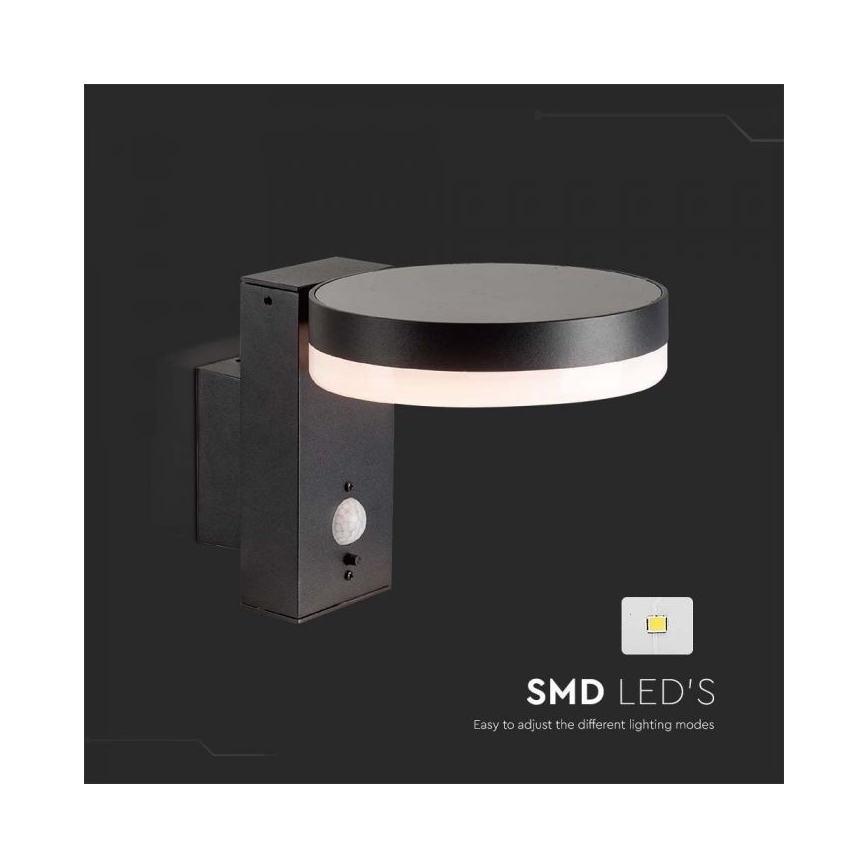 Applique murale solaire extérieure avec détecteur LED/5,5W/3,7V 3000K IP54