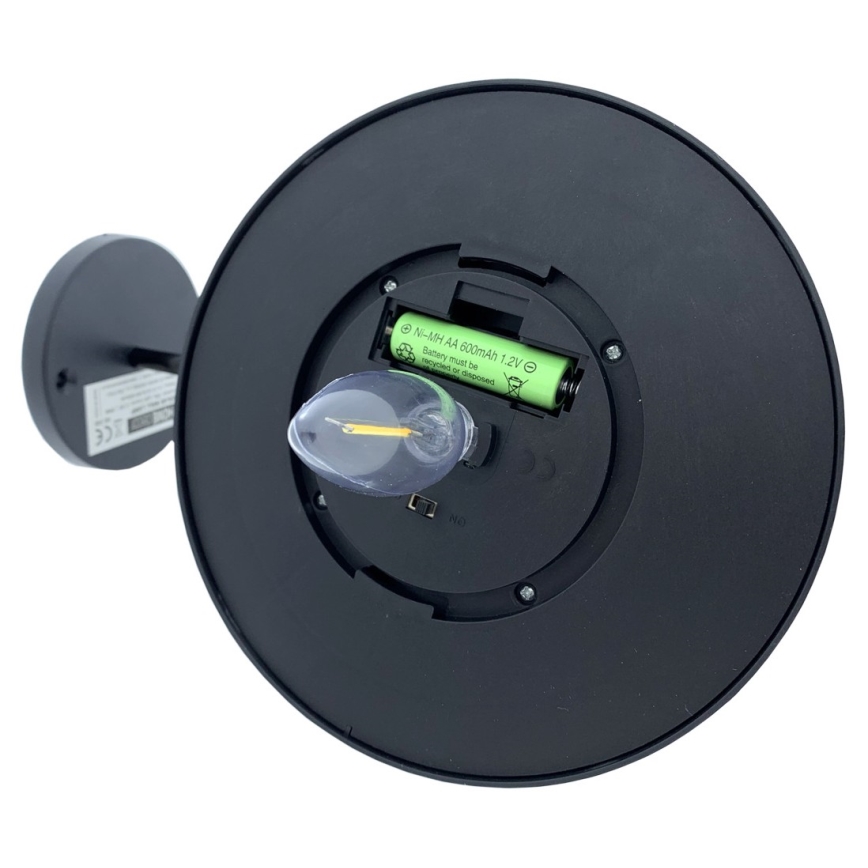 Applique murale solaire LED/0,5W/1,2V IP44 noir
