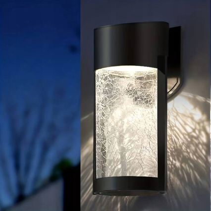 Applique murale solaire LED/3,7V 300 mAh IP44 noire