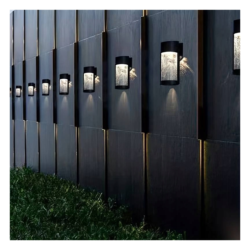 Applique murale solaire LED/3,7V 300 mAh IP44 noire