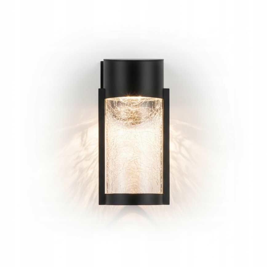 Applique murale solaire LED/3,7V 300 mAh IP44 noire