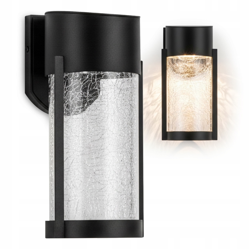Applique murale solaire LED/3,7V 300 mAh IP44 noire