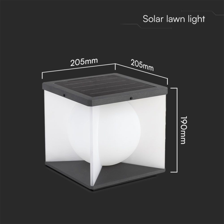 Applique murale solaire LED/3W/3,7V IP65 3000K à intensité variable + télécommande