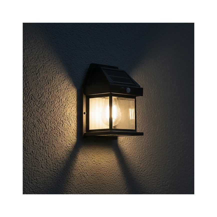 Applique murale solaire LED à capteur OMVIA, 3,7 V, 3000 K, IP44, 1200 mAh