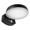 Applique murale solaire LED à intensité réglable avec capteur LED/3W/3,7V 1800 mAh IP54 noire