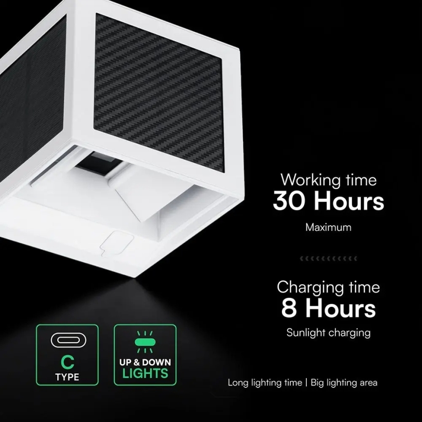 Applique murale solaire LED avec capteur LED/9W/3,7V 3000/4000/6000K IP65 2600 mAh blanc