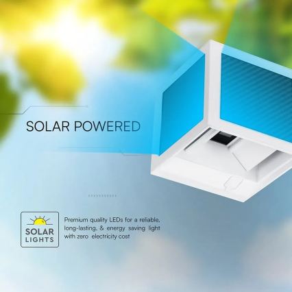 Applique murale solaire LED avec capteur LED/9W/3,7V 3000/4000/6000K IP65 2600 mAh blanc