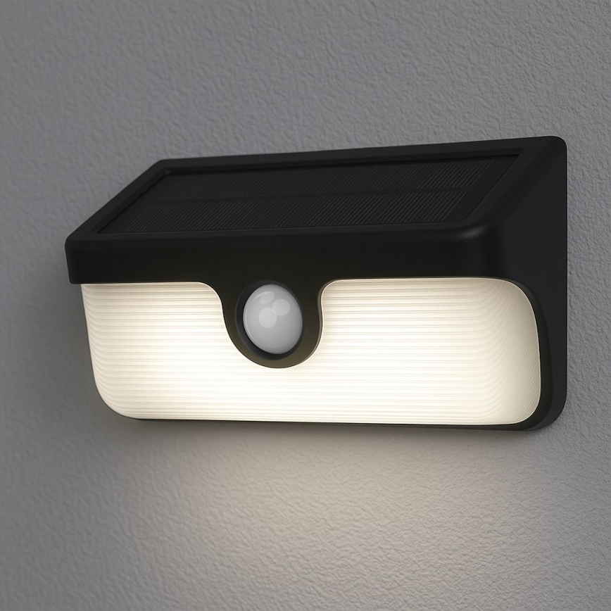 Applique murale solaire LED avec capteur LINK LED/5W/3,7V 2000 mAh IP65 noir