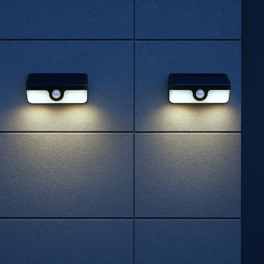 Applique murale solaire LED avec capteur LINK LED/5W/3,7V 2000 mAh IP65 noir