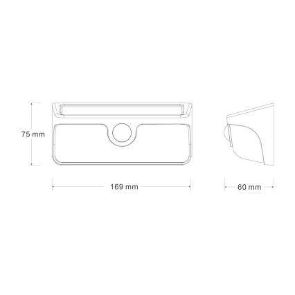 Applique murale solaire LED avec capteur LINK LED/5W/3,7V 2000 mAh IP65 noir
