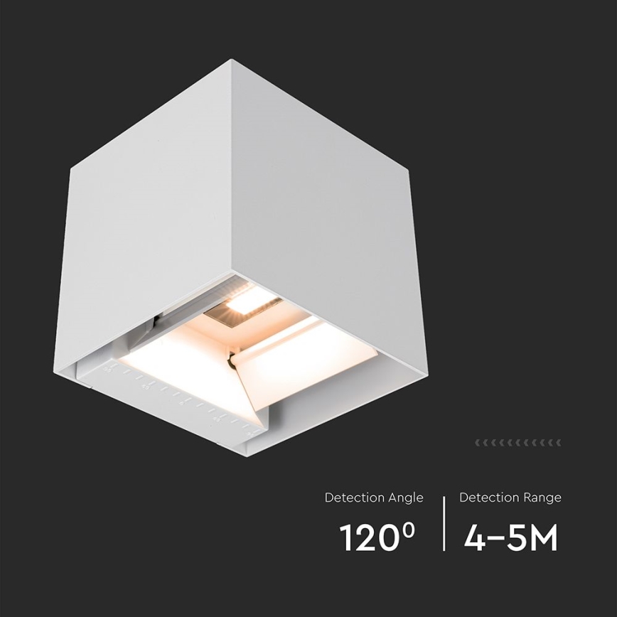 Applique murale solaire LED avec détecteur de mouvement LED/9W/5V 3000/4000/5000K IP65 2600 mAh blanche
