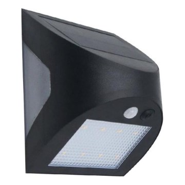 Applique murale solaire LED avec capteur — LED 3 W / 3,7 V / 3000/4000 K / 1200 mAh / IP54, noire