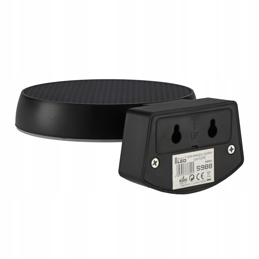 Applique murale solaire LED à intensité réglable avec capteur LED/3W/3,7V 1800 mAh IP54 noire