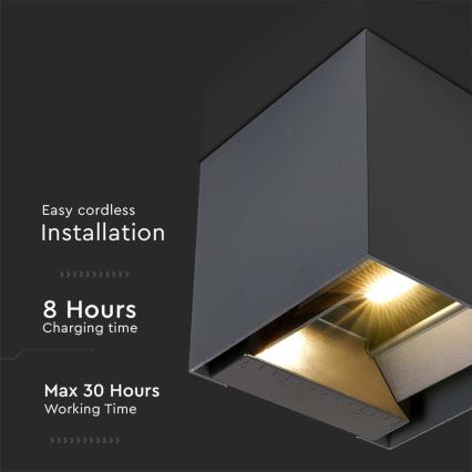 Applique murale solaire LED avec détecteur LED/9W/5V 3000/4000/5000K IP65 2600 mAh anthracite