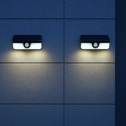 Applique murale solaire LED avec détecteur LINK LED/5W/3,7V 2000 mAh IP65 noire