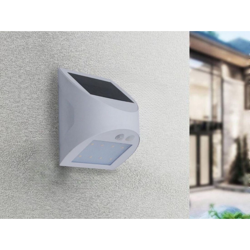 Applique murale solaire LED avec détecteur LED/3W/3,7V 3000/4000K 1200 mAh IP54 blanche