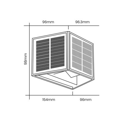 Applique murale solaire WINGS LED/2W/3,2V 3000K IP54 noir