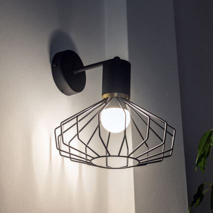 Applique murale SOLANO 1xE27/15W/230V noir/doré