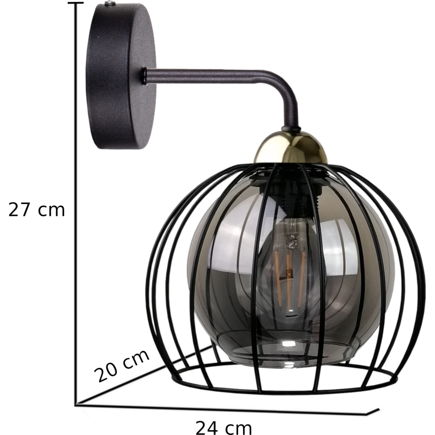 Applique murale SOLO BLACK 1xE27/60W/230V noir/doré