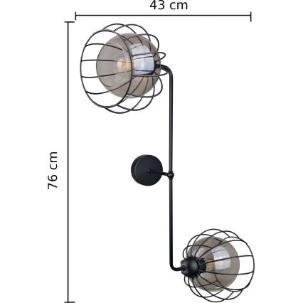 Applique murale SOLO BLACK 2xE27/60W/230V