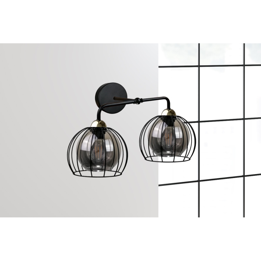 Applique murale SOLO BLACK 2xE27/60W/230V noir/doré