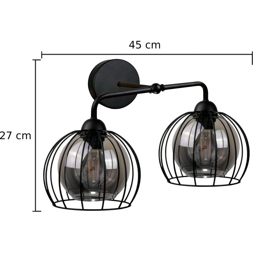Applique murale SOLO BLACK 2xE27/60W/230V noir/doré