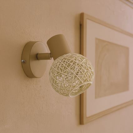Applique murale spot DEX 1xE14/10W/230V beige/crème