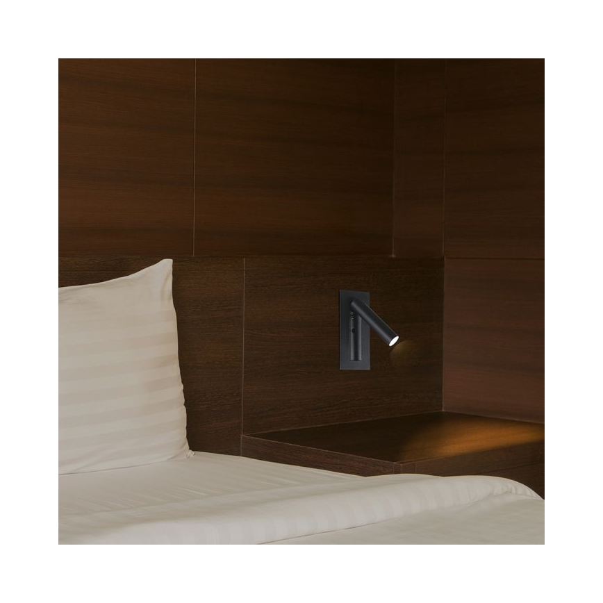 Applique murale spot LED/2W/230V 3000K noir