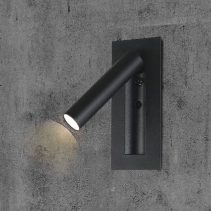 Applique murale spot LED/2W/230V 3000K noir
