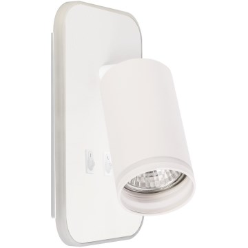 Applique murale spot LED PIPE 1xGU10/10W/230V + LED/6W, blanche