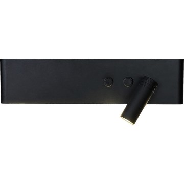 Applique murale spot RESORT LED/10W/230V + LED/3W, noire, côté droit