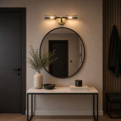 Applique murale TESSA 2xG9/5W/230V laiton/noir fumé