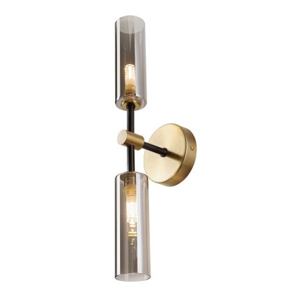 Applique murale TESSA 2xG9/5W/230V laiton/noir fumé
