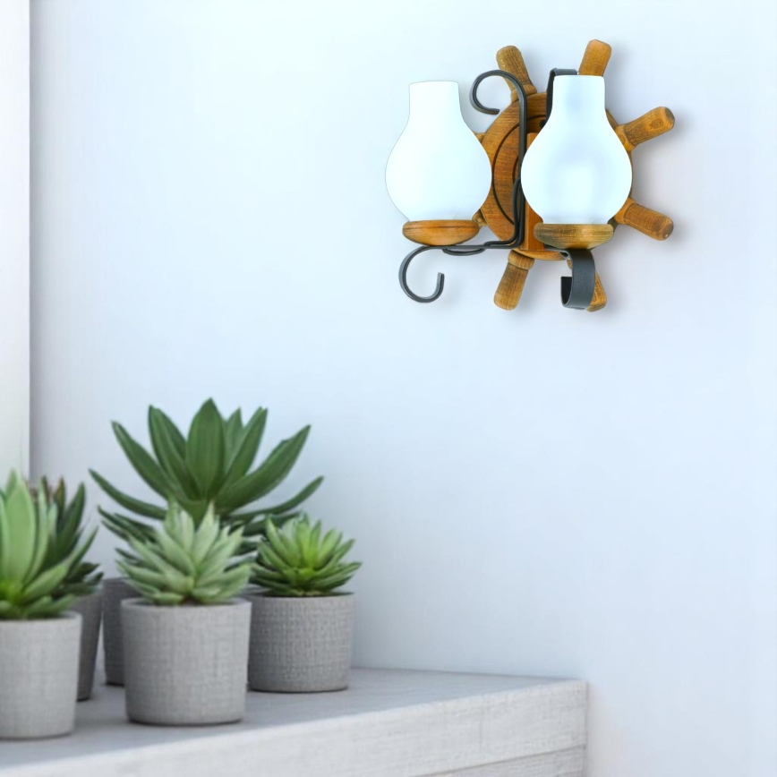 Applique murale TIMONA 2xE14/40W/230V hêtre - FSC certifié