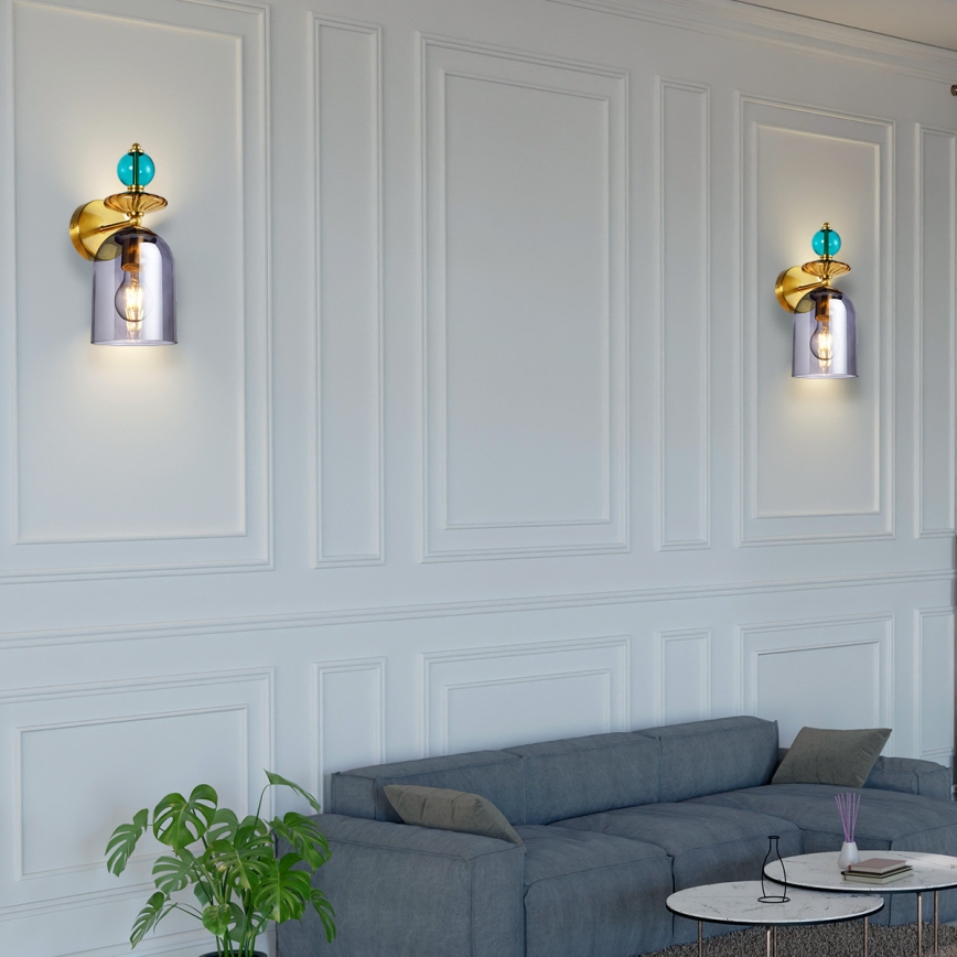 Applique murale TROPEA 1xE27/15W/230V dorée/bleue/beige fumé/grise