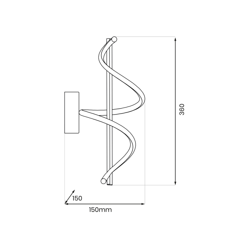 Applique murale TWIST LED/12W/230V noir
