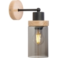 Applique murale WOODNEST 1xE27/15W/230V pin/noir fumé
