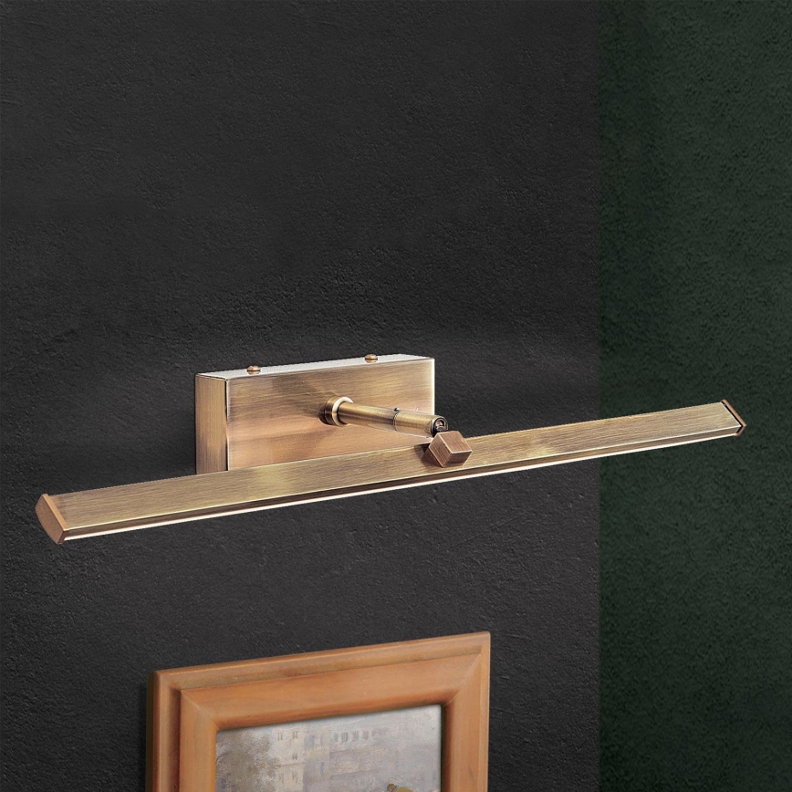 Applique pour tableau PUBLIO LED/10W/230V 50 cm doré/patine