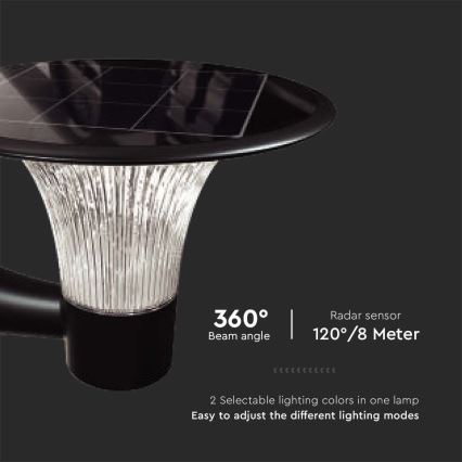 Applique murale solaire LED avec capteur LED/15W/3,2V 4000K/6000K IP65 6000 mAh