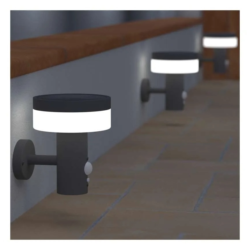 Applique murale solaire LED avec capteur LED/2W/3,7V 1200 mAh IP44