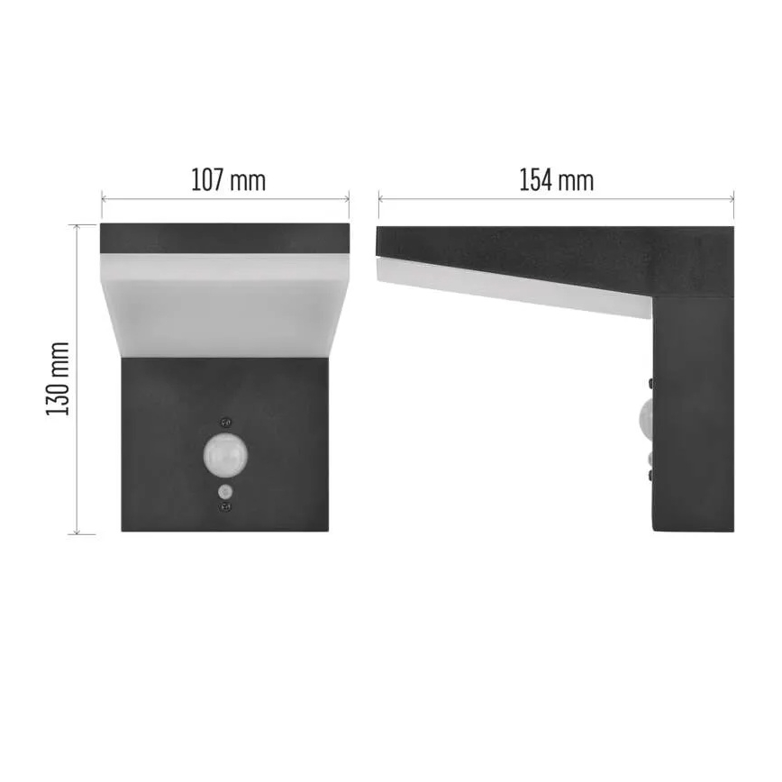 Applique murale solaire LED avec capteur LED/4,4W/3,7V 2200 mAh IP44