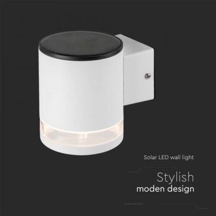 Applique murale solaire LED extérieure LED/1W/3,7V 3000K IP54 1200 mAh blanc