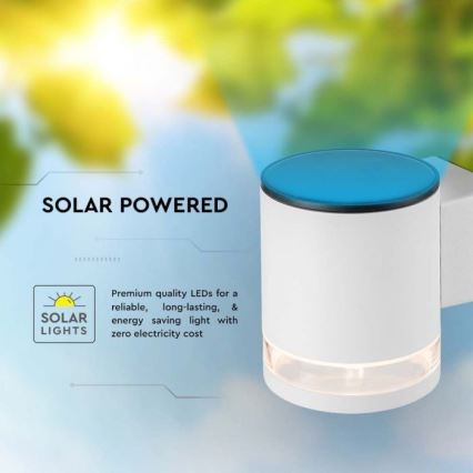 Applique murale solaire LED extérieure LED/1W/3,7V 3000K IP54 1200 mAh blanc