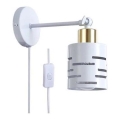Applique spot murale avec interrupteur ELEN 1xE27/35W/230V blanc/doré
