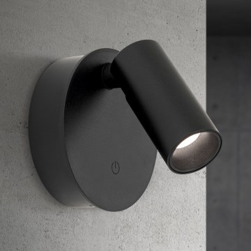 Applique spot murale tactile LED dimmable et rechargeable LUXY LED/1W/5V 2200 mAh 2700/3000/4000K noir