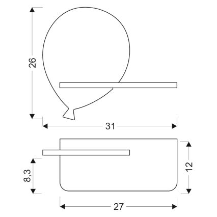 Appllique murale étagère enfant BALLOON LED/4W/230V jaune/bois