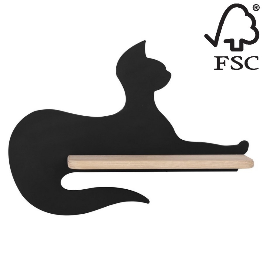Appllique murale étagère enfant BLACK CAT LED/5W/230V