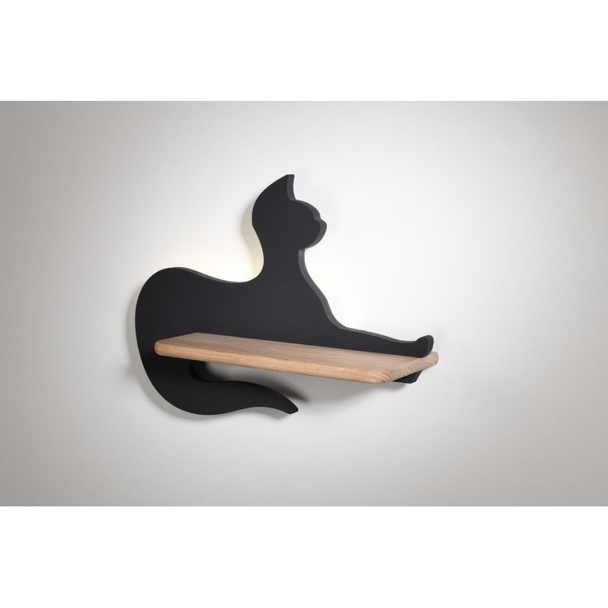 Appllique murale étagère enfant BLACK CAT LED/5W/230V