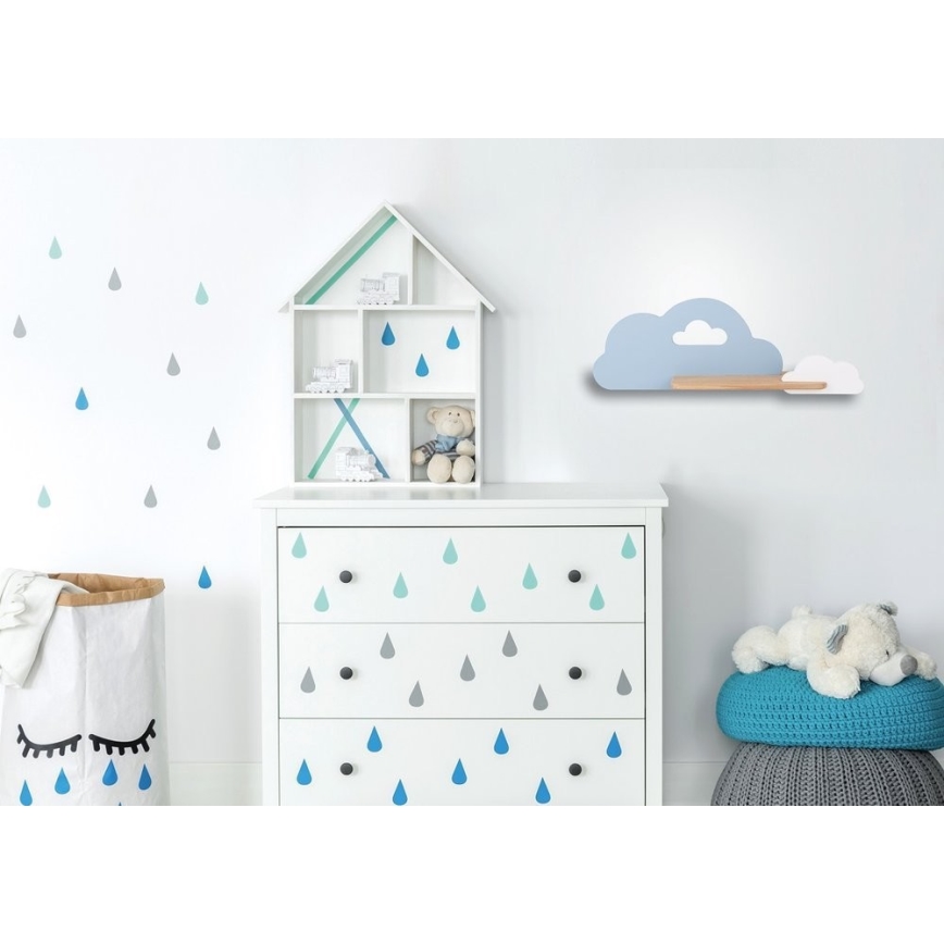 Appllique murale étagère enfant CLOUD LED/5W/230V bleu/blanc