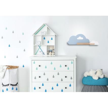 Appllique murale étagère enfant CLOUD LED/5W/230V bleu/blanc